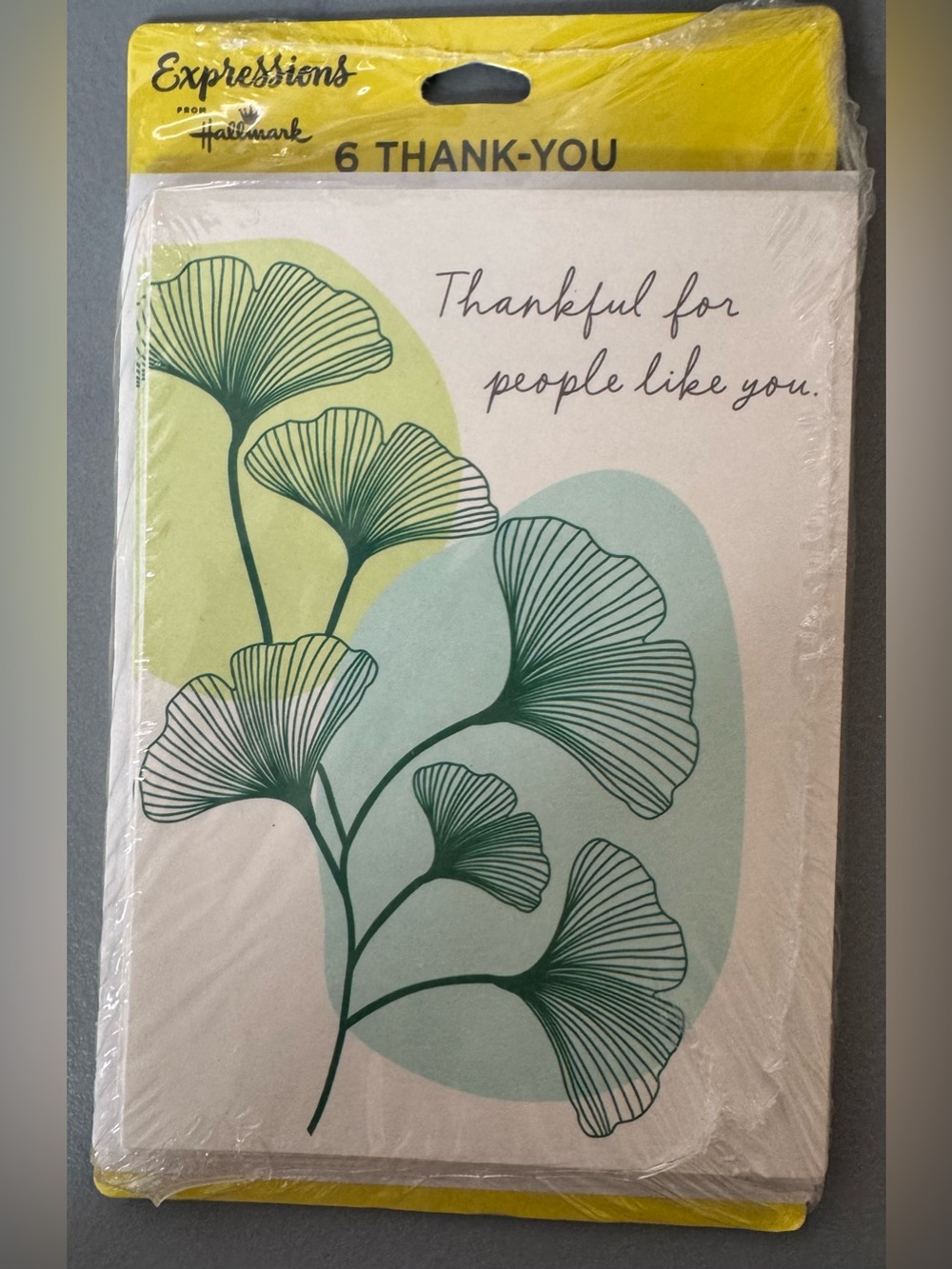 Hallmark Expressions Thank-You Cards in Green and Cream (6-Pack)